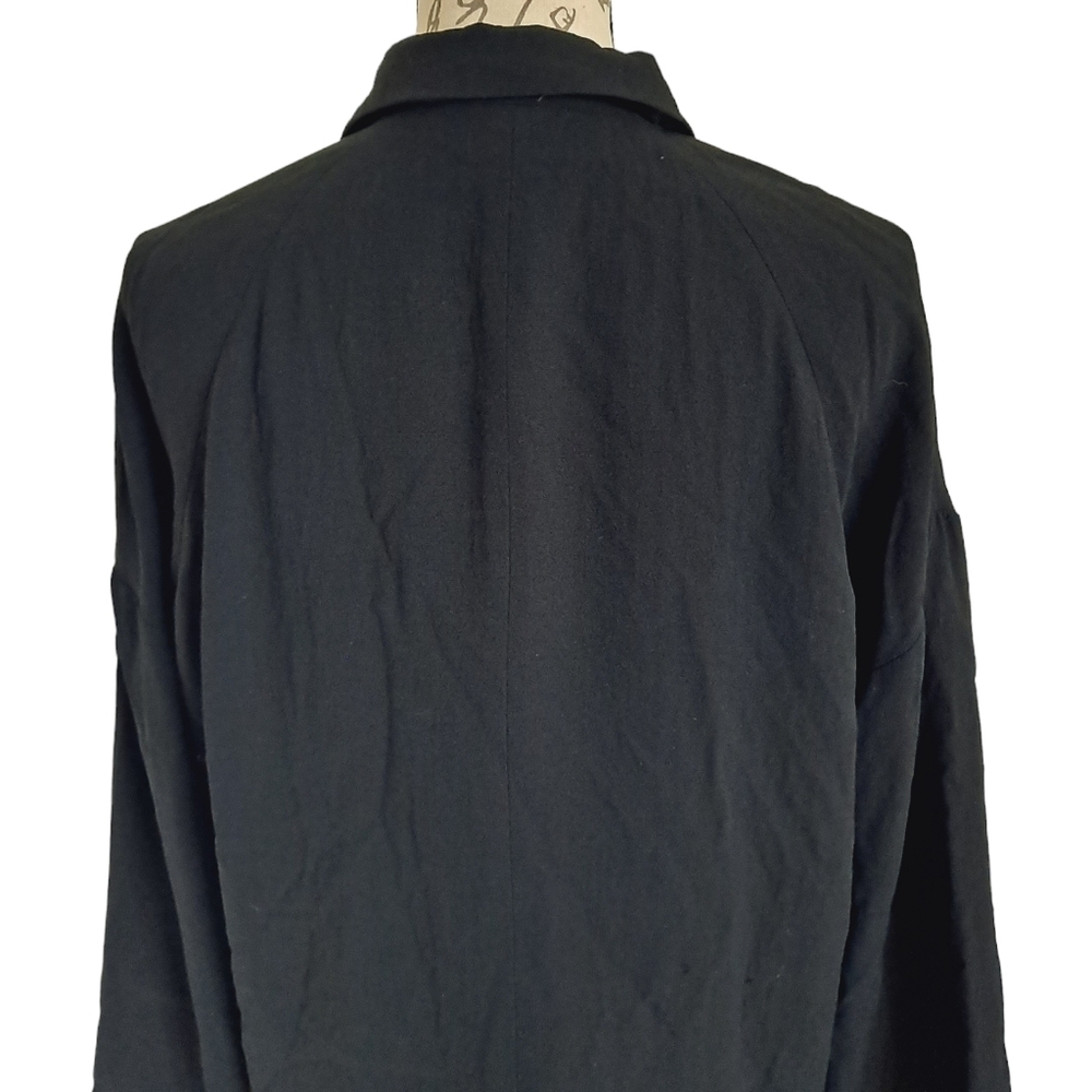 SOLD Eileen Fisher 100% silk black blazer Lagenlook oversized crepe jacket SP - Picture 13 of 15